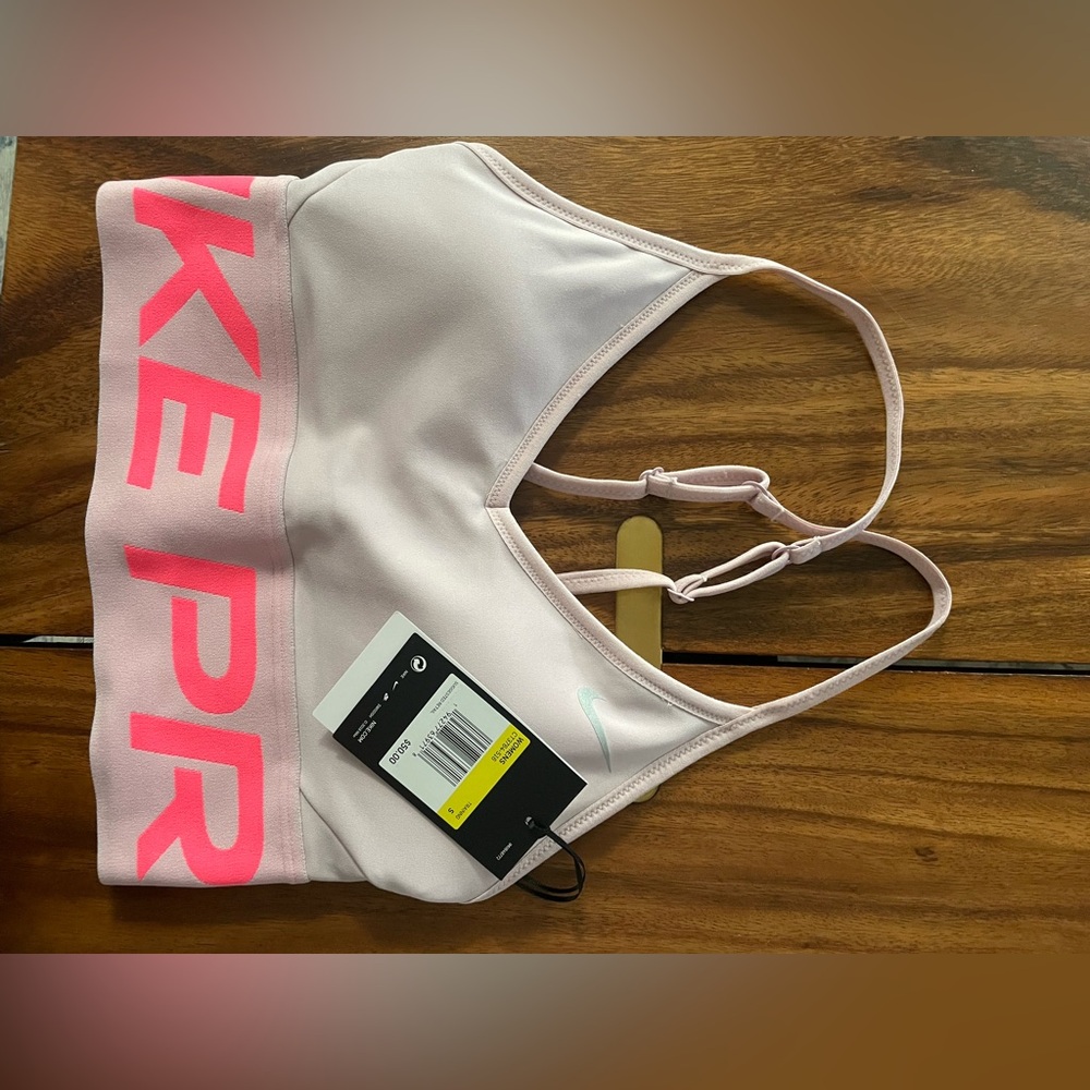 Nike Pro Pink Sports Bra, Size Small